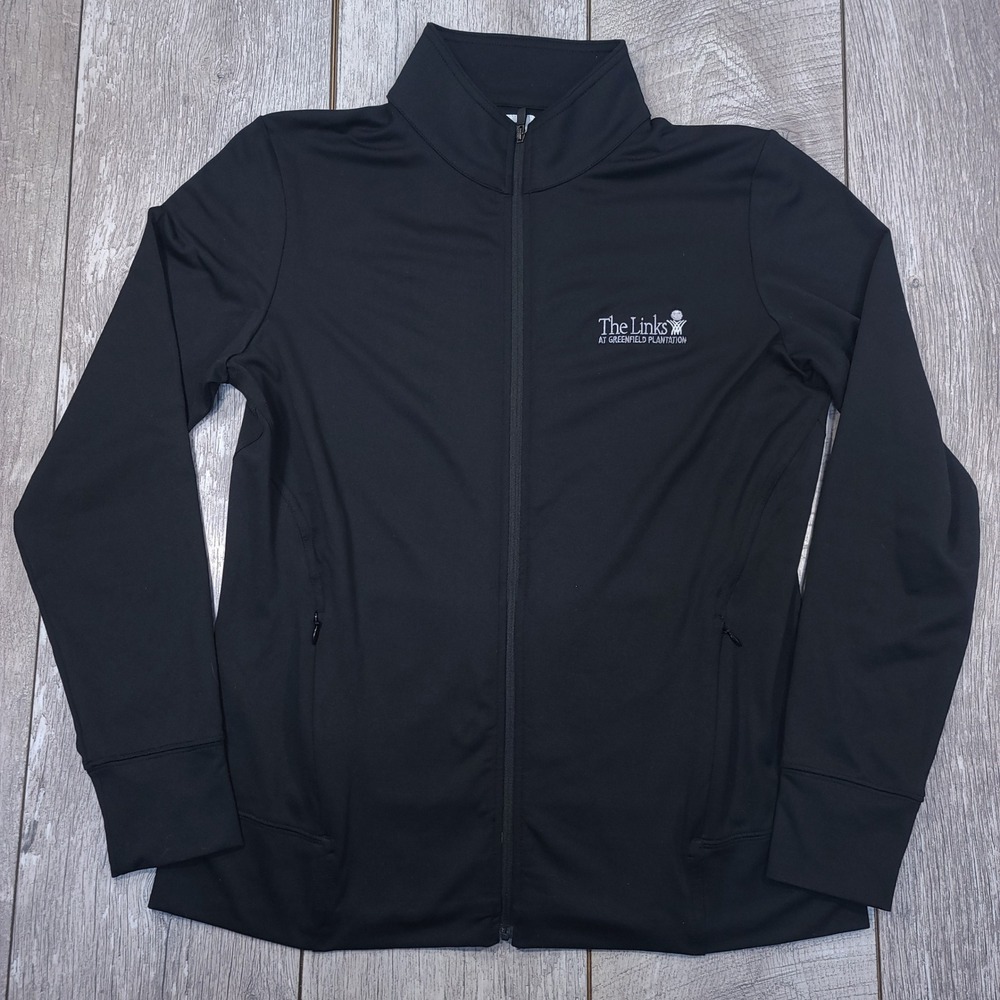 FootJoy Golf Jacket Women Medium Black Full Zip The Links Greenfield Plantation
